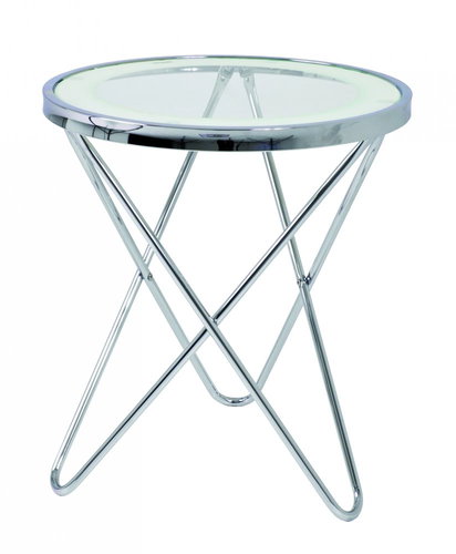 Travis side table, 50 cm, clear / chrome - Side Table - Main image