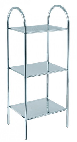 Shelf with 3 Sylve Shelves, 105cm, Chrome - Shelving Unit - Main image