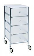Julda Shelf with 4 Drawers, 73cm, White/Silver - Shelving Unit