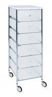 Julda Shelf with 6 Drawers, 102cm, White/Silver - Shelving Unit