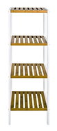 Rack with 4 Sune Shelves, 112cm, Bamboo/White - Shelving Unit