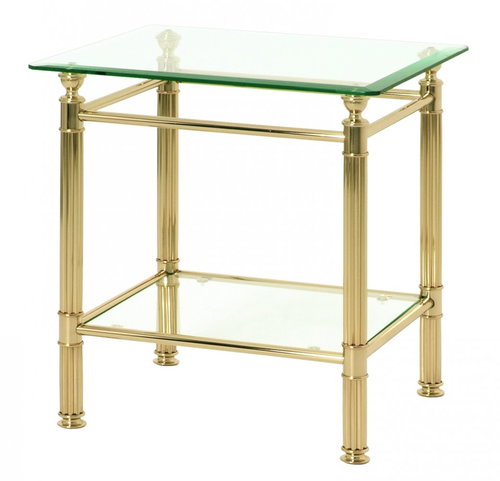 Side table Enar II., 53 cm, gold / clear - Side Table - Main image