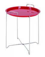 Knox Side Table, 51cm, Chrome/Red - Side Table