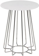 Goldy Coffee/Bedside Table, 50cm, Chrome/White - Night Stand