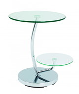 Damaro Coffee Table, 55cm,Clear / Chrome - Coffee Table