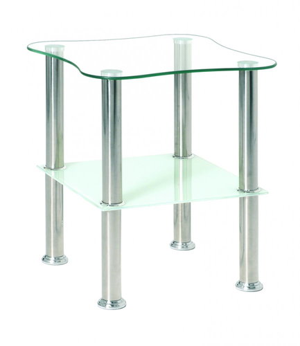 Azariah Coffee Table, 47cm, Stainless-steel/White - Coffee Table - Main image