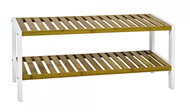 Shoe Rack Santos I., 70cm, White/Bamboo - Shoe Rack