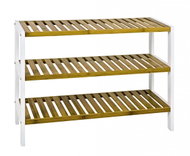 Shoe Rack  Santos II., 70cm, White/Bamboo - Shoe Rack