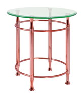Maddux Side Table, 52cm, Clear/Copper - Side Table