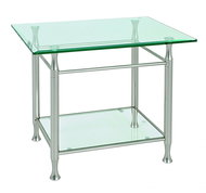 Coffee Table Simeon I., 58cm, Clear/Stainless-steel - Coffee Table