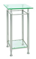 Simeon Side Table, 72cm, Clear/Stainless-steel - Side Table