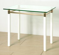 Terrell Side Table, 74cm, White/Gold - Side Table