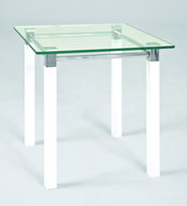 Foster Coffee Table, 60cm, White / Chrome - Coffee Table