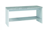 Bench with Shoe Rack  Zona I., 81cm, Concrete/White - Bench