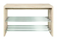 Sera II. Bench with Shoe Box, 81cm, Oak / Chrome - Bench
