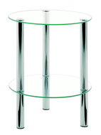 Jaylen coffee table, 47 cm, clear / chrome - Coffee Table