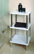 Shelf Finley I., 77cm, White/Chrome - Shelving Unit