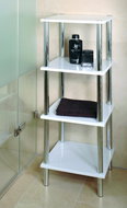 Finley Shelf, 107cm, White/Chrome - Shelving Unit