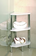 Shelf Finley II., 77cm, White/Chrome - Shelving Unit