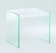 Gero Side Table, 43cm, White/Clear - Side Table