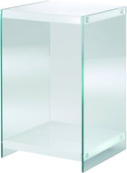 Bedside Table Gero, 55cm, White/Clear - Night Stand