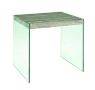 Heron Side Table, 43cm, Clear/Oak - Side Table