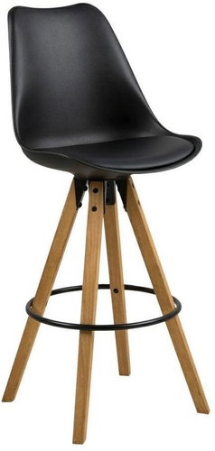 Damian bar stool (SET 2 pcs), black - Bar Stool - Main image