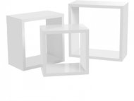 Evia Wall Shelf (SET 3 pcs.), 37cm, White - Shelf