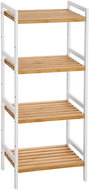 Kitten shelf, 110 cm, white / bamboo - Shelving Unit