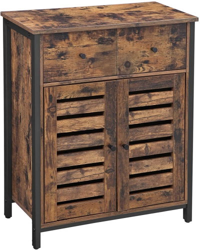 Chest of drawers Stella II., 80 cm, brown / black - Chest of Drawers - Main image