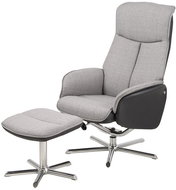 Relaxation Armchair with Footstool Aurora, Grey - Armchair