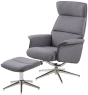 Relaxing Armchair with Footstool Calmeo, Grey - Armchair