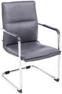 BHM Germany Hudson s podrúčkami, syntetická koža, sivá - Konferenčná stolička