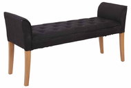 Bench/Chaise Longue Nefertiti, 133cm, Light Base, Black - Lounge