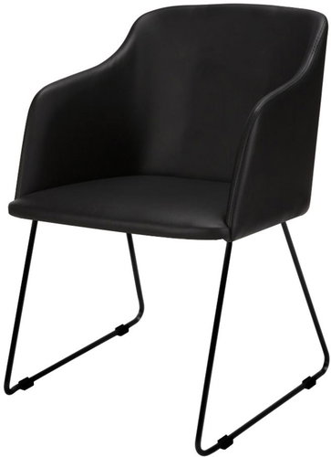 Chair with armrests Blanka (SET 2 pcs), black leather - Conference Armchair - Main image