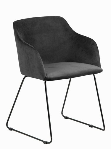 Chair with armrests Blanka (SET 2 pcs), anthracite - Dining Chair - Main image