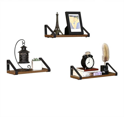ARTENAT Set polic 3ks LEILA 40/35/30 cm, hnědá - Police - Hlavní obrázek