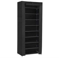 Derek Fabric Shoe Rack, 160cm, Black - Shoe Rack