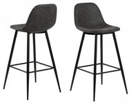Wanda Bar Stool (SET of 2 pcs), Anthracite - Bar Stool
