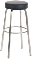 Karela Bar Stool with Stainless Steel Base, Black - Bar Stool