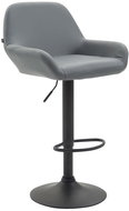 Praga Bar Stool, Leather, Grey - Bar Stool