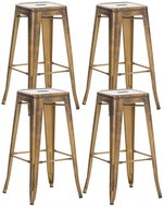 Lisa Bar Stool (SET 4 pcs. ), Gold - Bar Stool