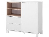 Danish Style Paker Chest of Drawers, 90cm, White/Oak - Chest of Drawers