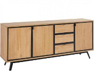 Danish Style Chest of Drawers Milt, 180cm, Pine/Black - Chest of Drawers