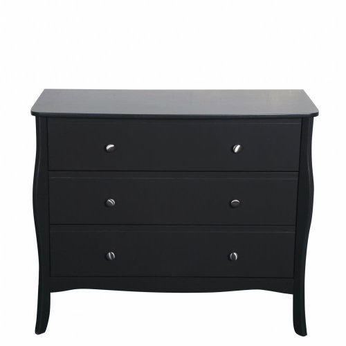 Baroq Danish Style Chest of Drawers, 97cm, Black - Chest of Drawers - Main image