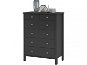 Tange II. Danish Style Chest of Drawers, 106cm, Black - Chest of Drawers