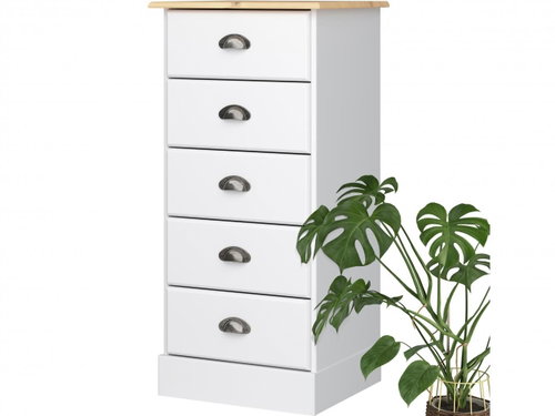 Lender I. Danish Style Chest of Drawers, 91cm, White - Chest of Drawers - Main image