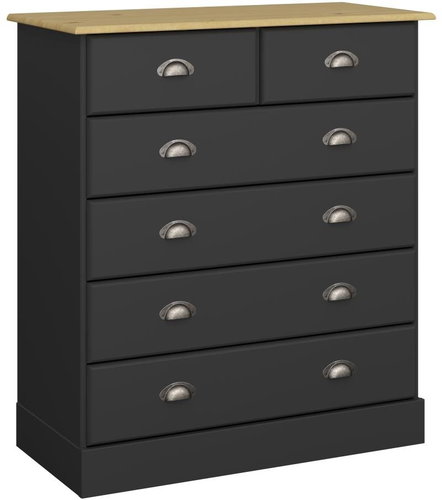 Lender II. Danish Style Chest of Drawers, 91cm, Black - Chest of Drawers - Main image