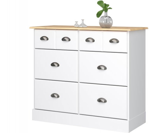 Lender III. Danish Style Chest of Drawers , 91cm, White - Chest of Drawers - Main image