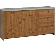 Mecan I. Danish Style Chest of Drawers, 150cm, Concrete/Oak - Chest of Drawers